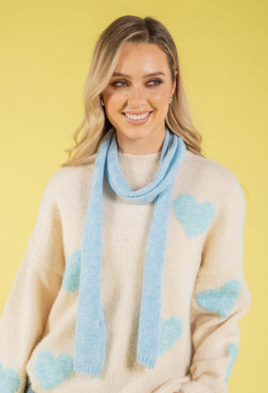 Wool Blend Skinny Scarf