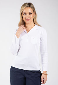 Pleated Shoulder Polo Top