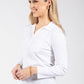 Pleated Shoulder Polo Top