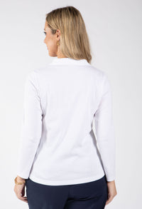 Pleated Shoulder Polo Top