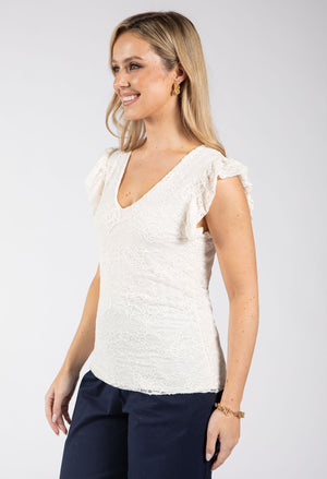 Cube Lace V-Neck Top