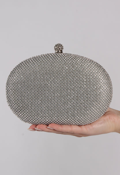 Diamante Round Clutch Bag