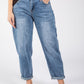 Belted Barrel Jeans