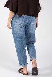 Belted Barrel Jeans