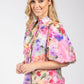 Floral Balloon Sleeve Blouse