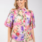 Floral Balloon Sleeve Blouse
