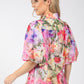 Floral Balloon Sleeve Blouse