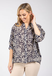 Abstract Print Relaxed Fit Shirt