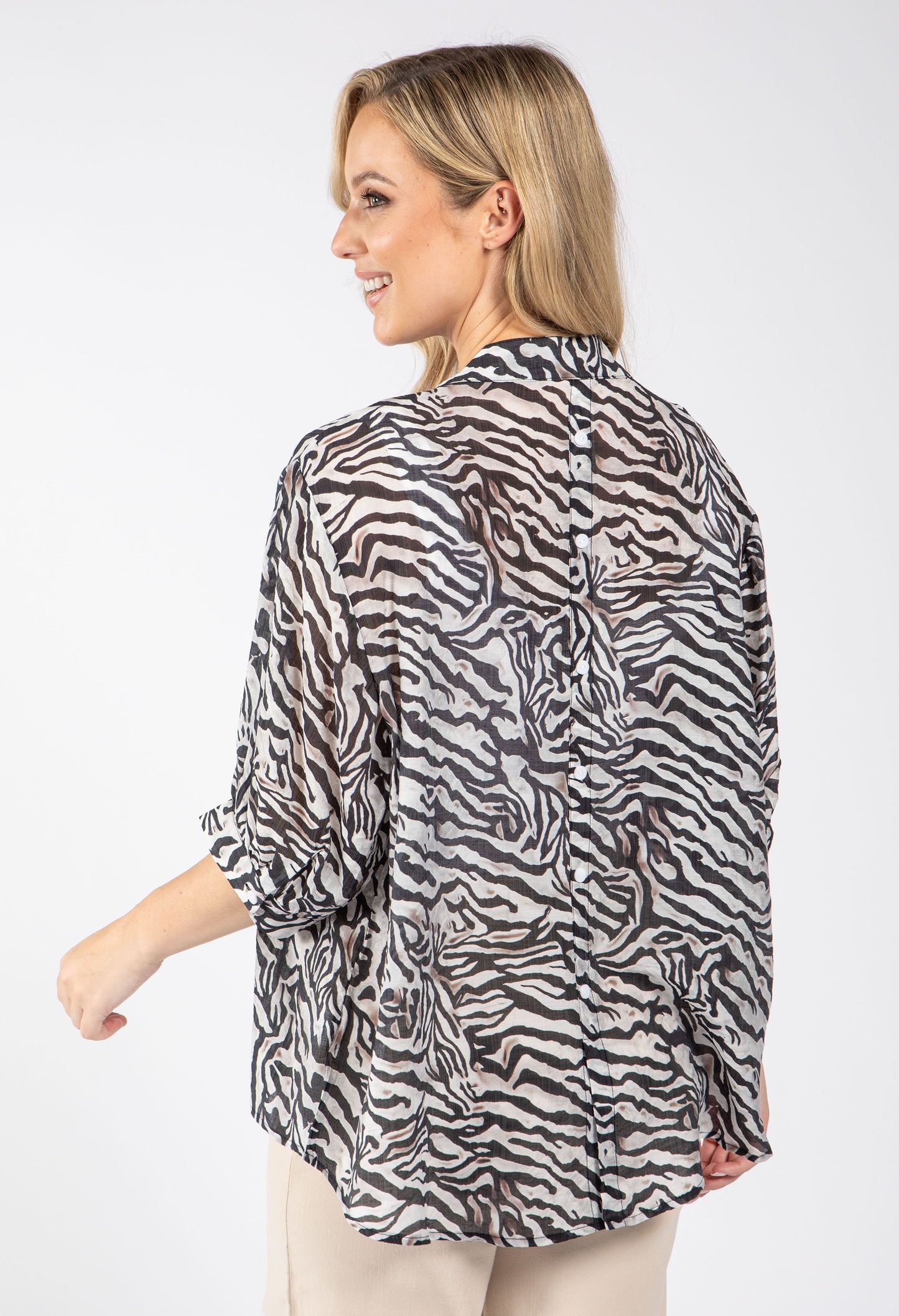 Zebra Print Relaxed Fit Shirt