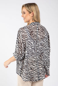 Zebra Print Relaxed Fit Shirt