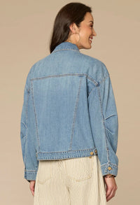 Oversized Barrel Sleeve Denim Jacket