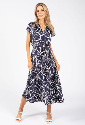 printed midi dress