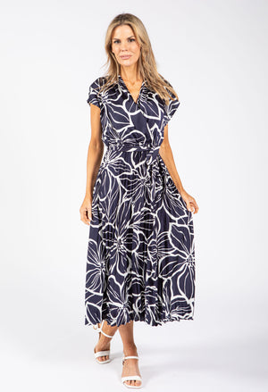 Plisse Pleated Wrap Midi Dress