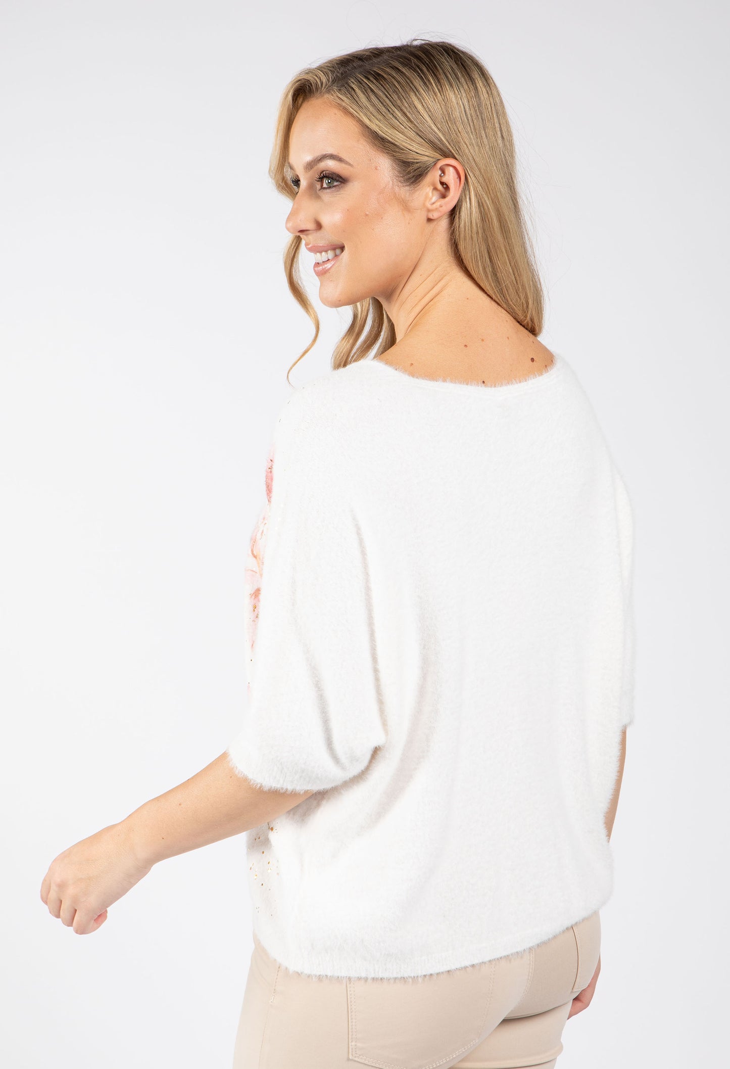 Floral Print Lux Alpaca Knit Jumper