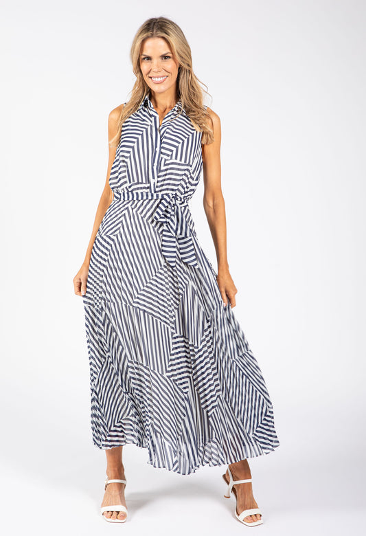 striped midi dress