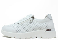 Laser Cut White Trainer