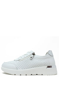 Laser Cut White Trainer