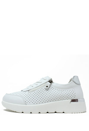 Laser Cut White Trainer