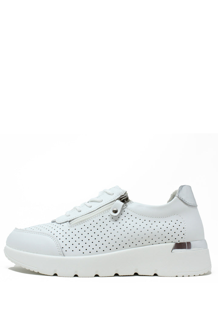 Laser Cut White Trainer