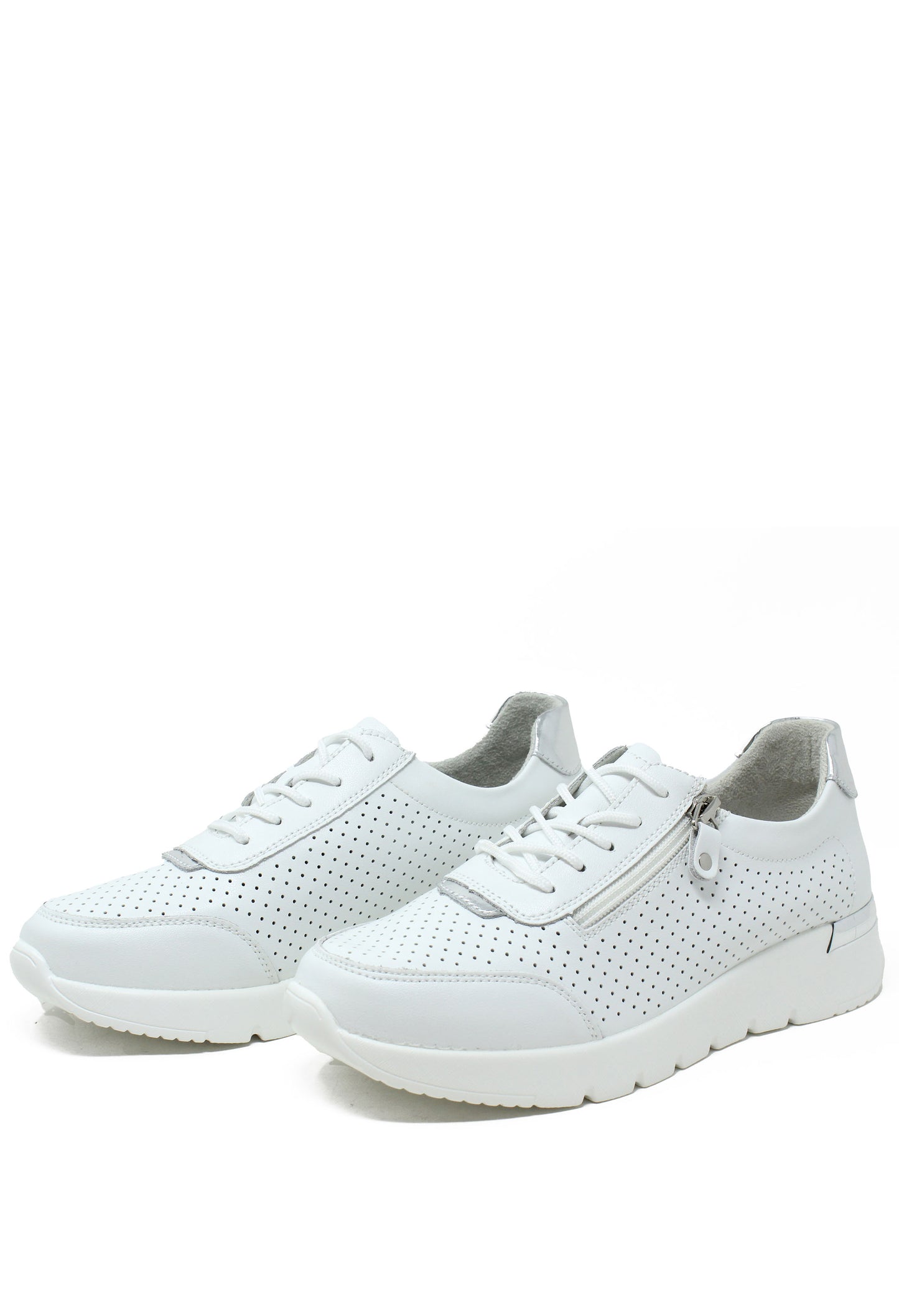 Laser Cut White Trainer