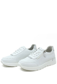 Laser Cut White Trainer