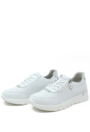 Laser Cut White Trainer