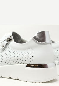 Laser Cut White Trainer
