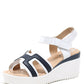 navy and white wedge