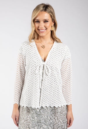 white cardigan