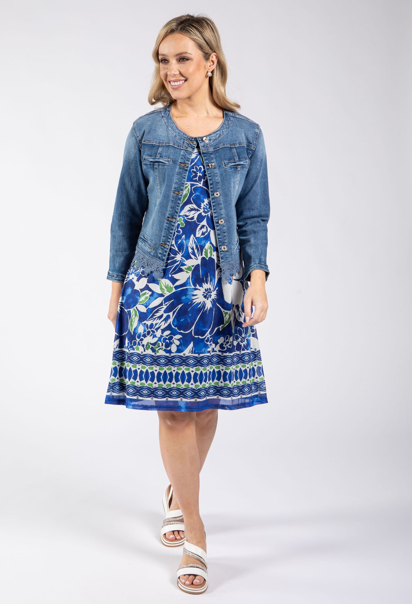 Tropical Blossom Mesh Dress