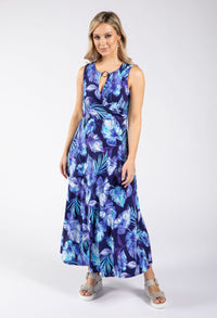 long palm print dress