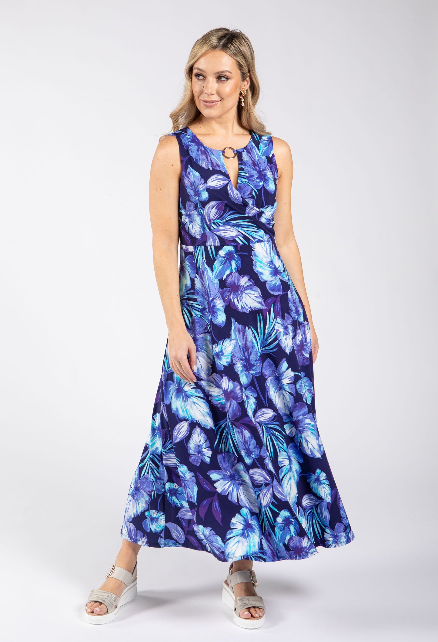 Floral Palm Print Dress