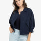 Blouse jacket with adjustable waistband and pockets