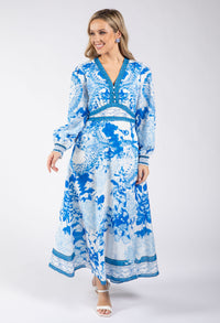 China Print Midi Dress