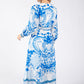 China Print Midi Dress