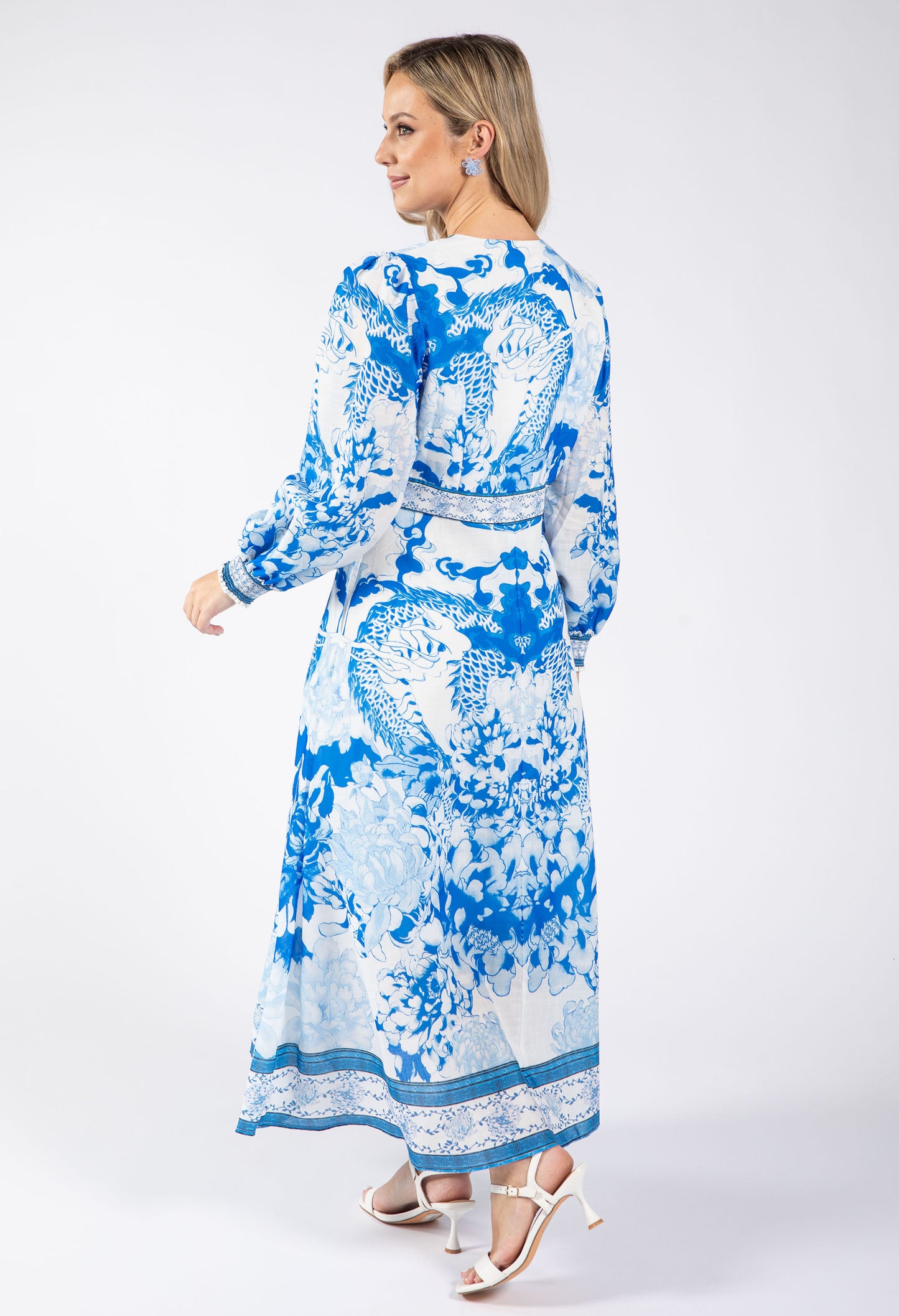 China Print Midi Dress