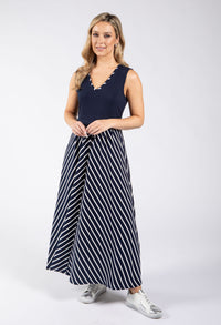 striped midi dress