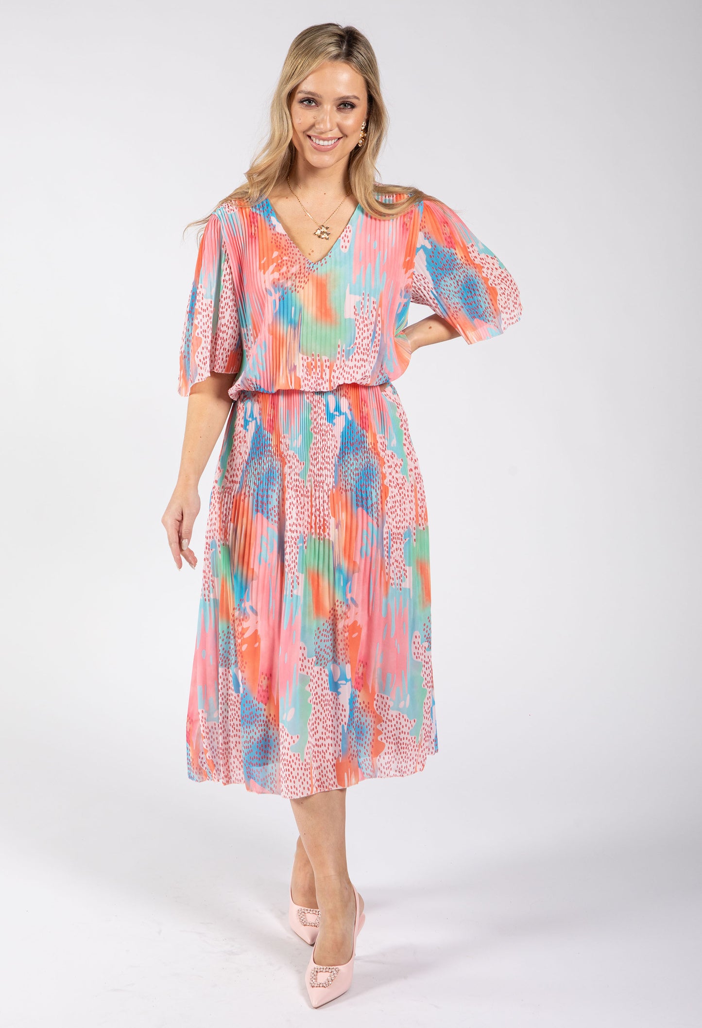 Multi Plisse Dress