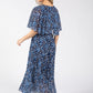 Polka Dot Plisse Pleated Wrap Midi Dress