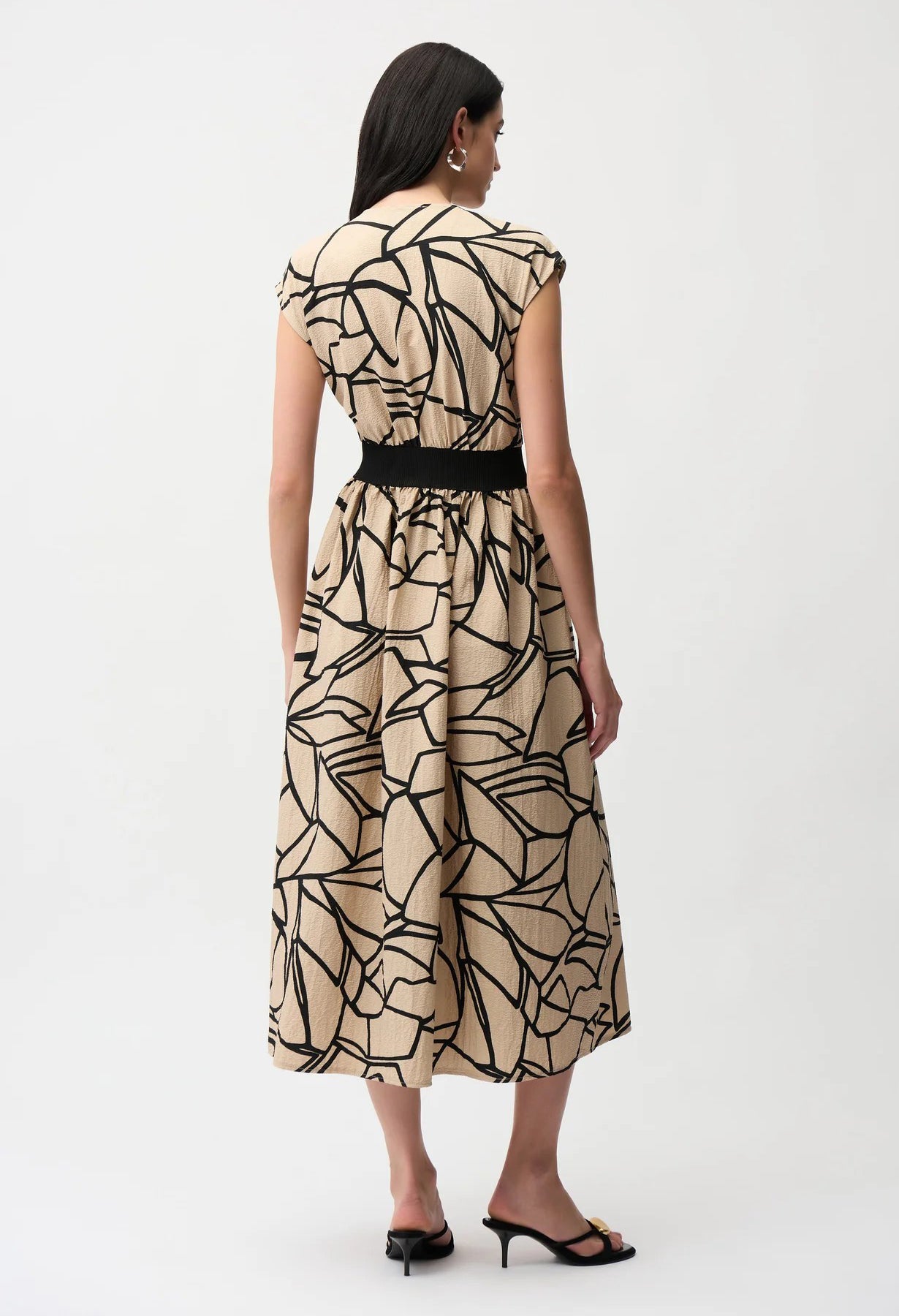 Abstract Print Fit and Flare Dress