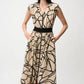 Abstract Print Fit and Flare Dress