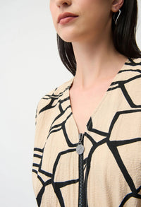 Abstract Print Fit and Flare Dress