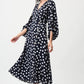 navy polka dot dress