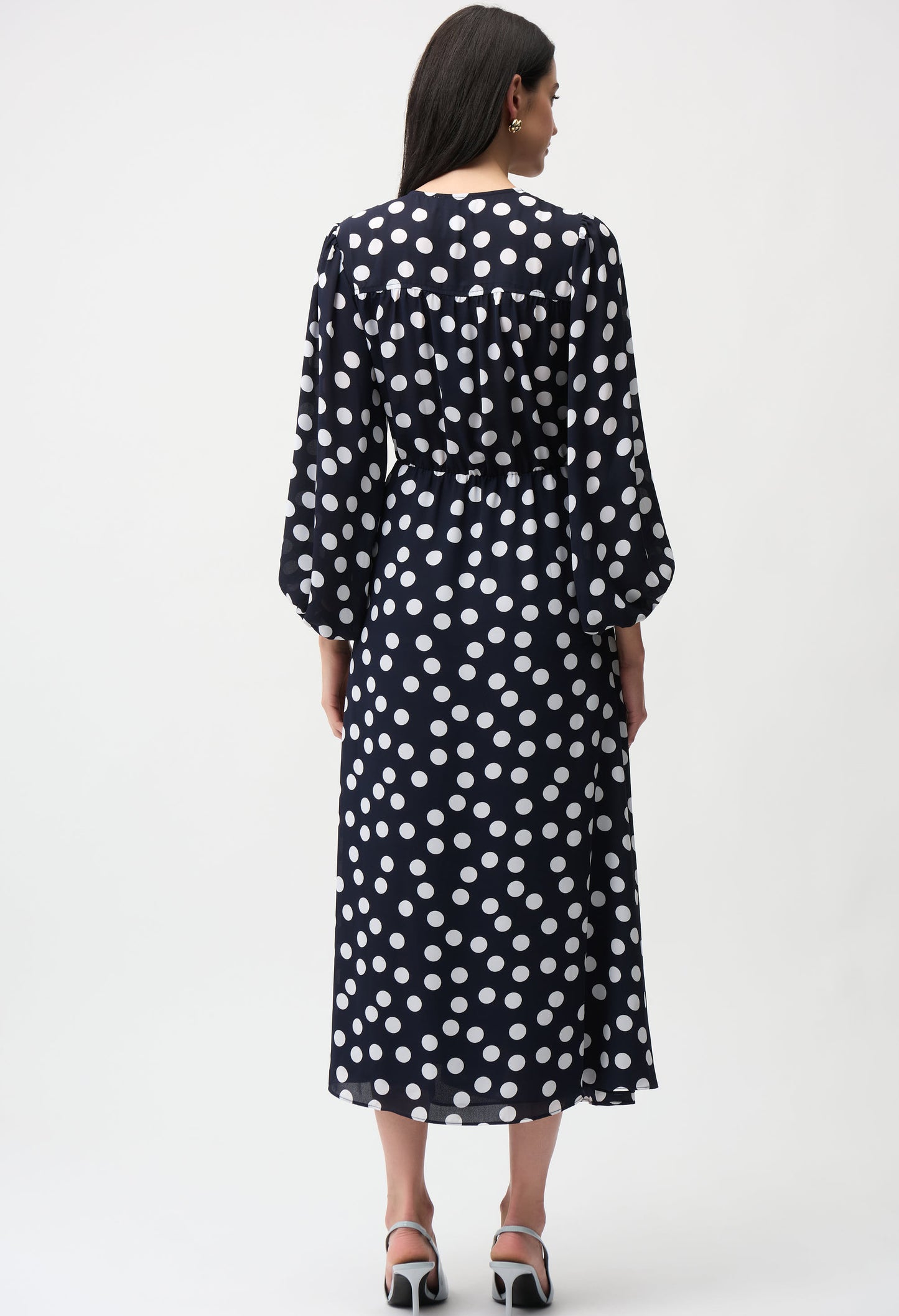 V-neck Polka-dot Wrap Dress