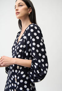 V-neck Polka-dot Wrap Dress