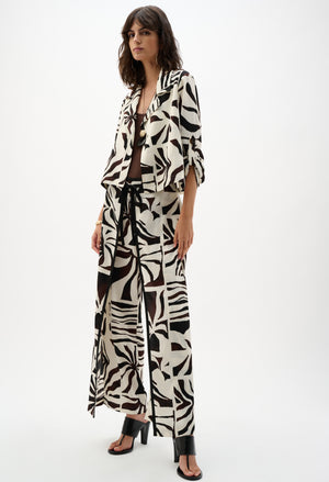 Floral High-waisted Trousers