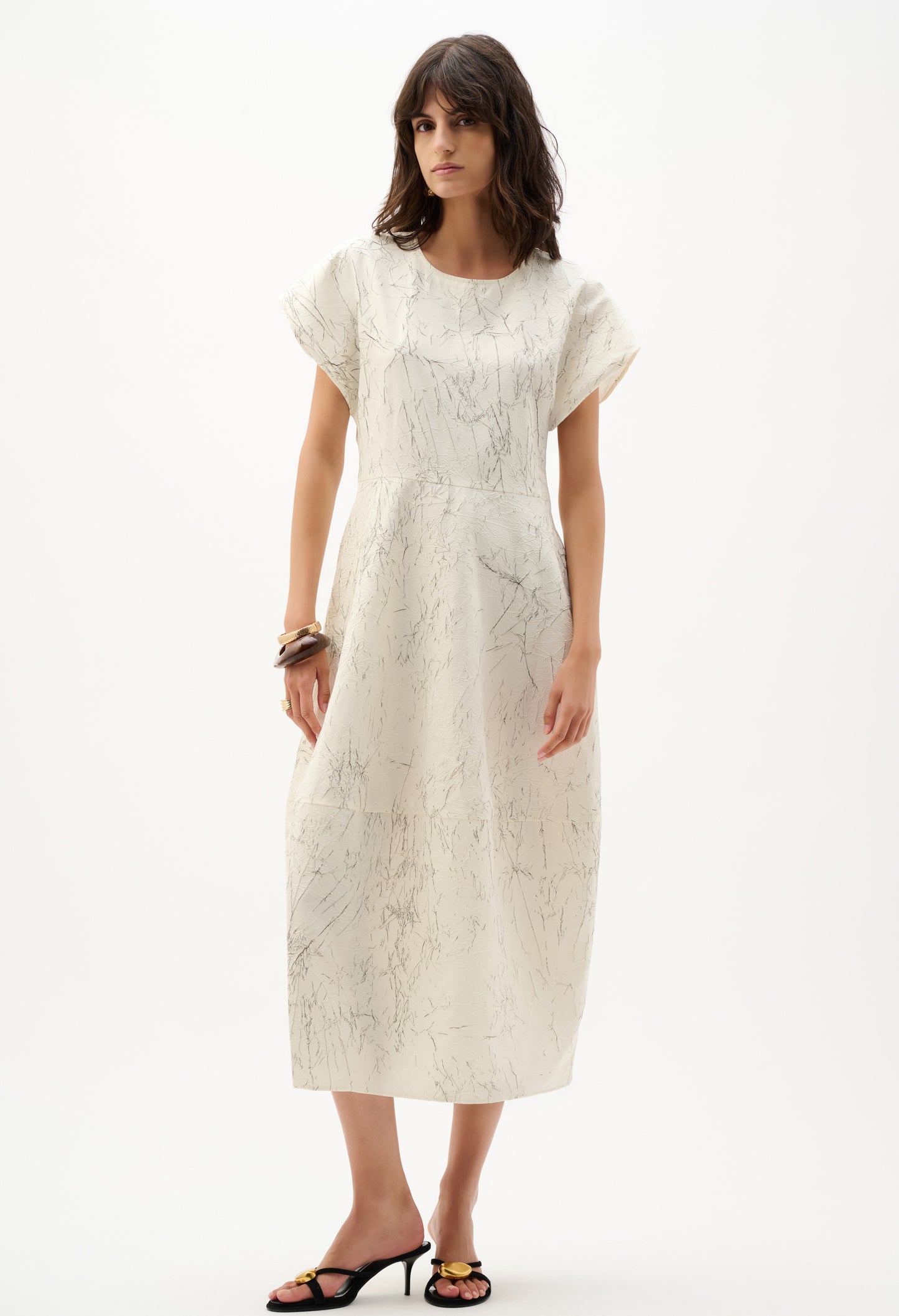 Abstract Midi A-line Dress