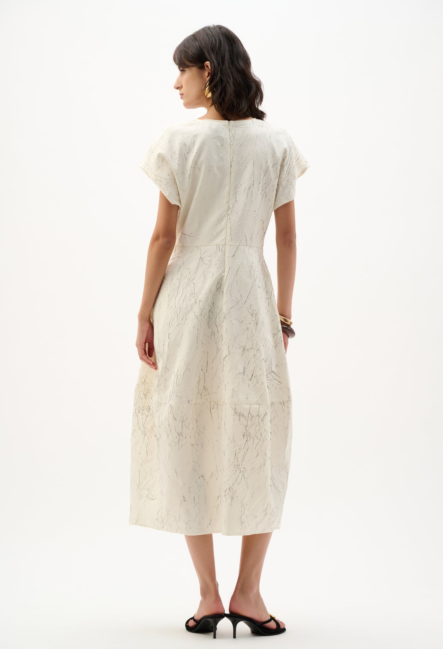 Abstract Midi A-line Dress