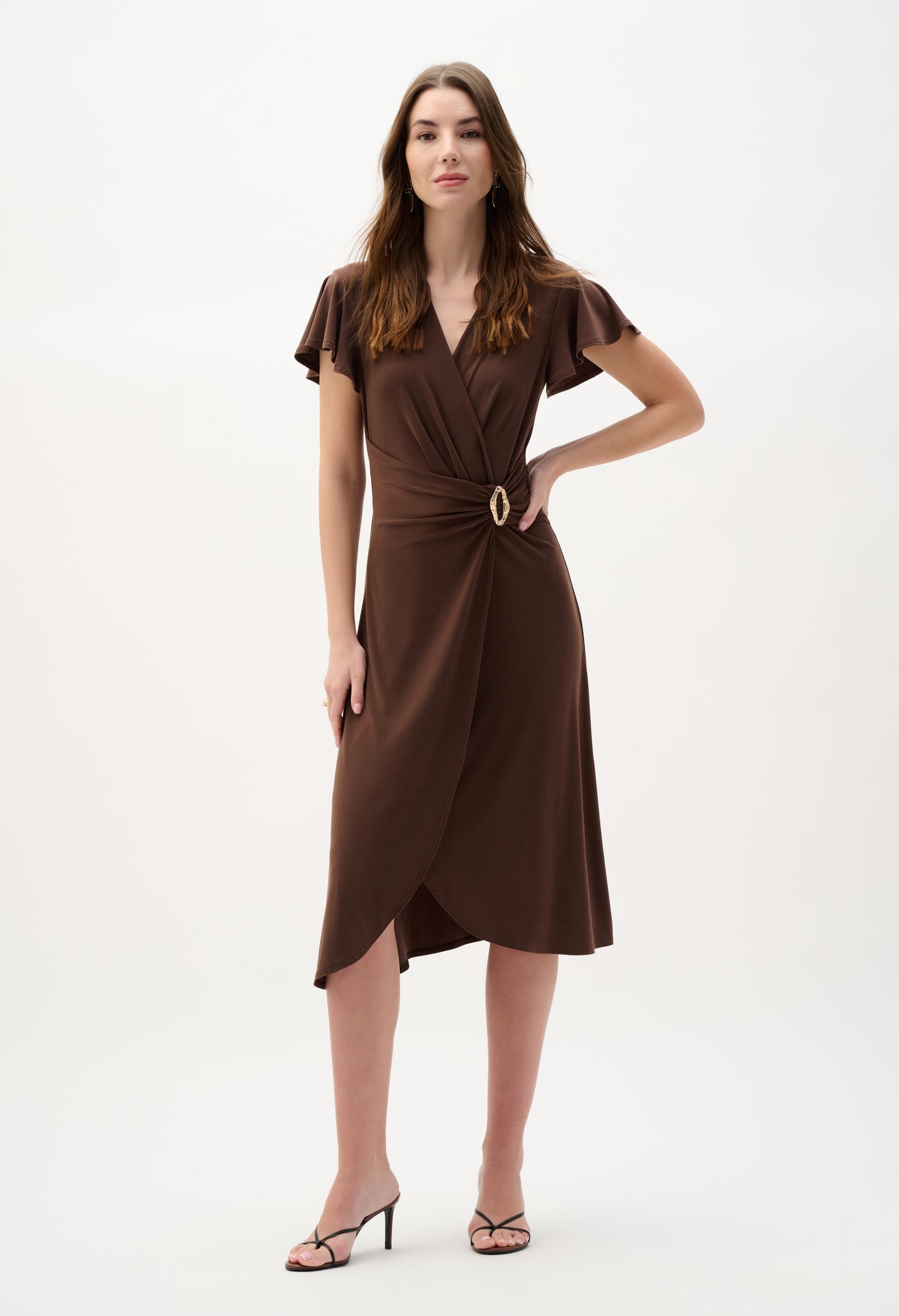 V-neck Belted Wrap Dress