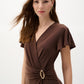 V-neck Belted Wrap Dress